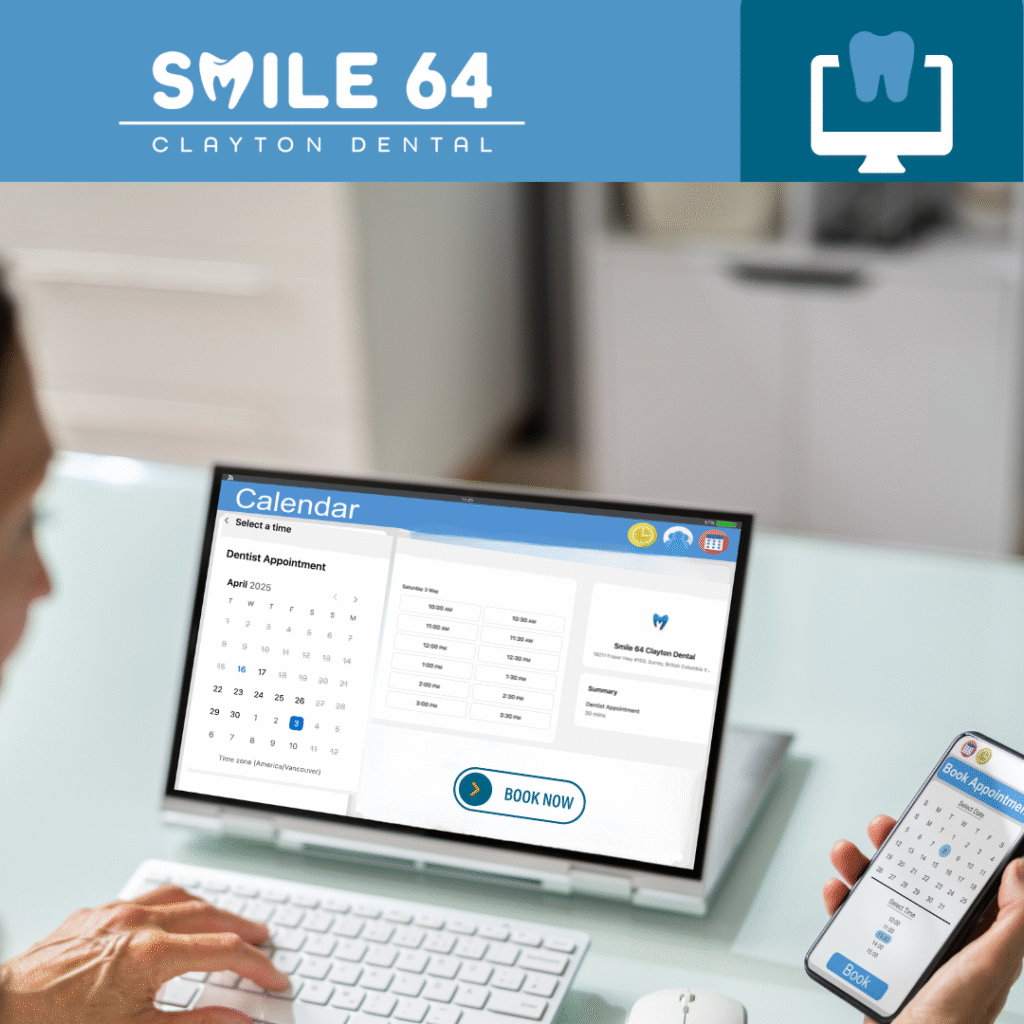 Book a dentist online in Surrey at Smile 64 Clayton Dental using desktop or mobile